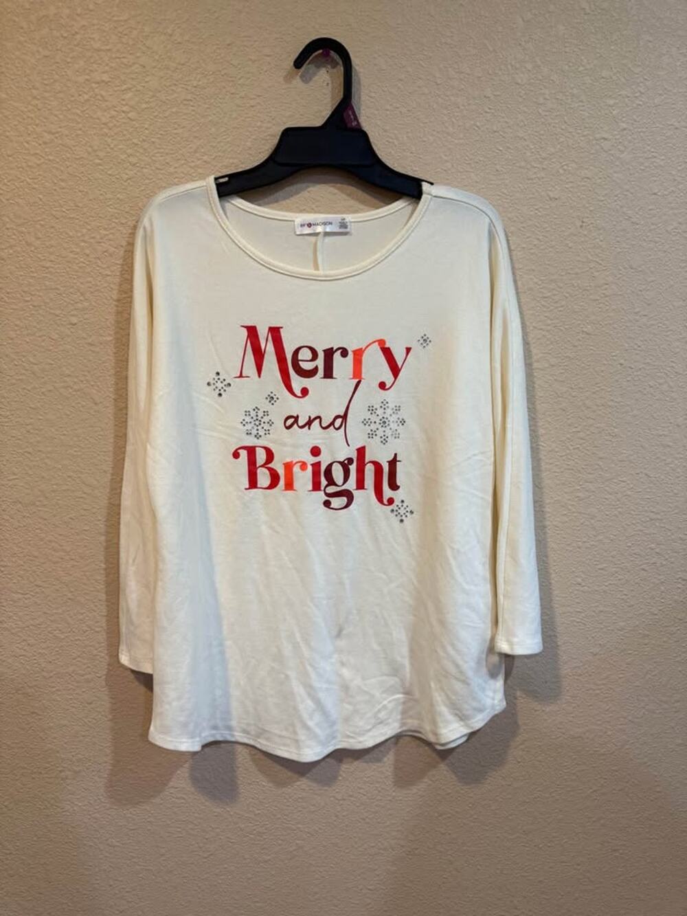 89th & Madison Merry and Bright Christmas Long Sleeve Shirt